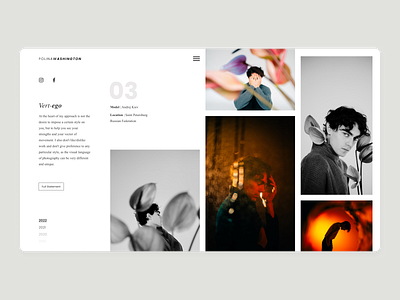 Photography Portfolio branding goldencanongrid grid photographypage portfolio ui ux visualdesign