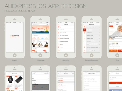 Redesign AliExpress iOS APP app category e commerce app interface ios ios app ios7 mockup ui ux wireframe