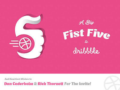 A Big Fist Five to Dribbble's 5th Anniversary anniversary debut dribbble fist 5 fist five invite logo playoff rebound
