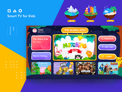 Kids Tv app design digital drawing dribbble icon kid app kid art kid lit smart tv ui web website