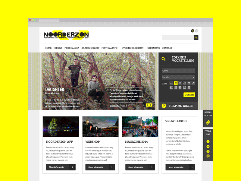 Noorderzon animated black festival food grey iwink music theater website yellow