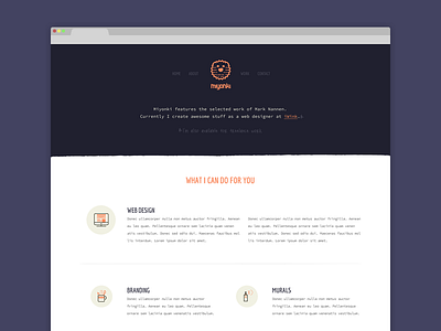 Miyonki - New design flat orange portfolio purple responsive webdesign white