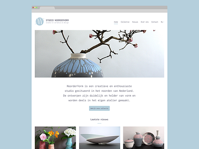 Studio Noordervorm ceramics clean light minimal monospace studio web design website