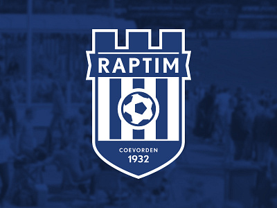 Raptim - logo blue brandmark clean football identity logo logo design modern shield white