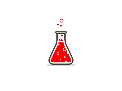 Lab bubbles chemistry clean icon lab logo red