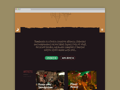 WIP: Bambeats castle clean dark flat grunge label music webdesign website workinprogress
