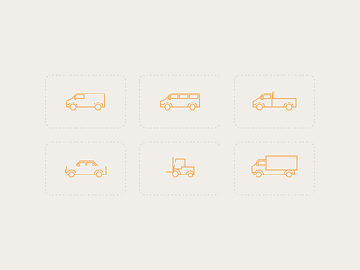 Car icons car cars icons iconset line icons pickup stroke truck van