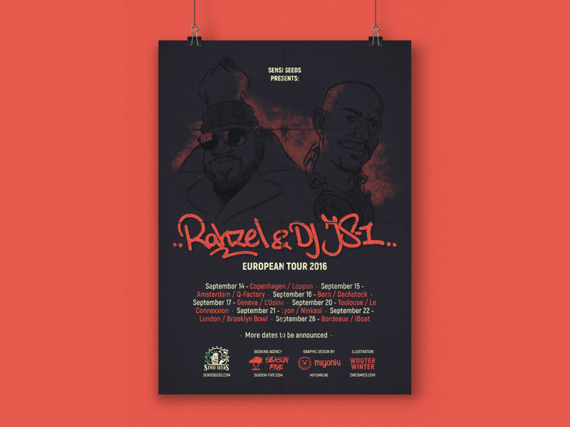 Rahzel & dj JS-1 - European Tour 2016 beatbox design halftone hiphop if your mother only knew poster print texture