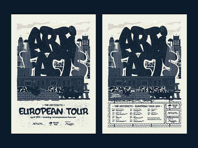 The Artifacts - European Tour 2017 artifacts graffiti grunge hip hop poster texture
