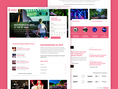 Noorderzon Festival 2017 clean festival interface iwink pink ui ux web webdesign website
