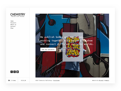 Chemistry in progress clean homepage interface publisher ui ux web design