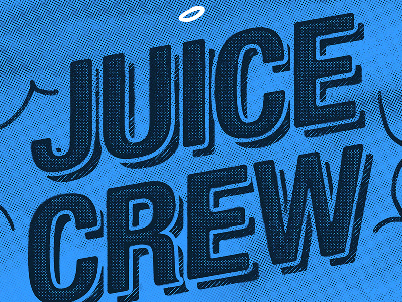 Juice Crew poster blue gigs halftone hip hop juice crew poster rap textures tour