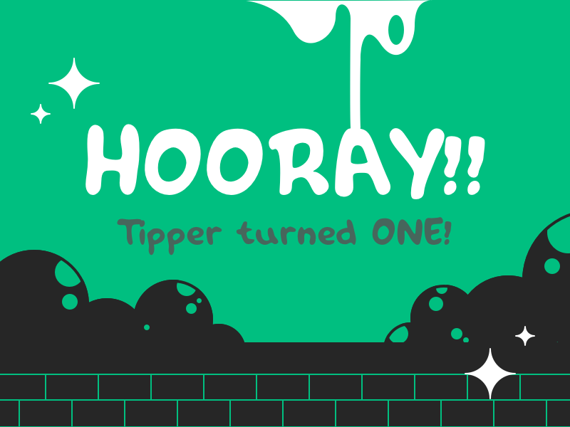 My font Tipper turned one! font free free font freebie hand-drawn tipper typeface typography