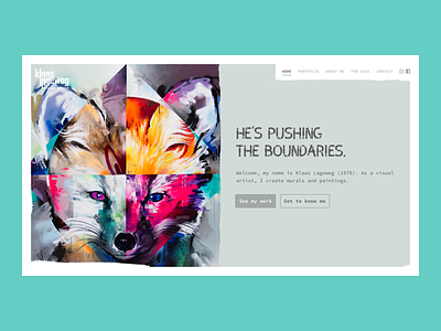 A painters' website artist modern portfolio splitscreen texture ui webdesign