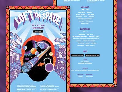 Loft in Space Festival website colorfull festival responsive ui design user interface web design website