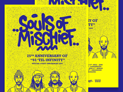 Souls of Mischief - European Tour 2018 art direction handlettering hip hop illustration poster rap spraypaint tour typography