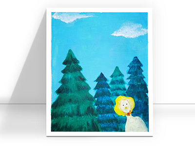 Among the Trees ----- A Artful Original Paint design drawing illustration painting