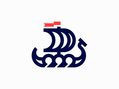 Viking Ship Logo boat brand branding creative design flag for sale geometry logo logo modern logo sail sea ship simple logo viking