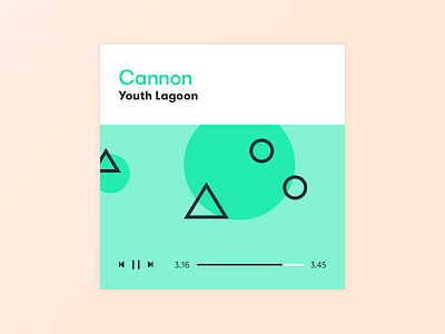 Music player album app artist geometric gradient green music music player pause record solid color ui