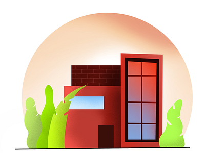 Quarantine app branding design flat gradient house illustration illustrator minimal minimalistic vector
