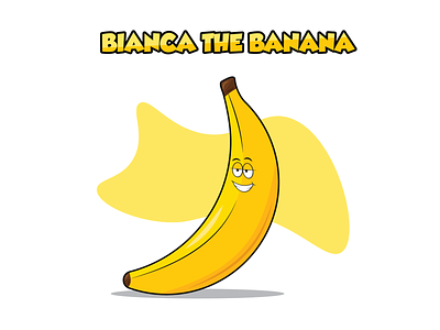 Bianca the Banana cartoon comic face flat design food fruit happy illustration illustrator vector