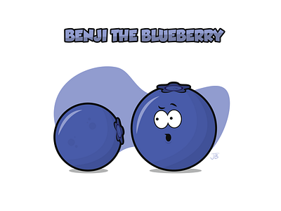 Benji the Blueberry cartoon comic confused face flat design food fruit illustration illustrator vector