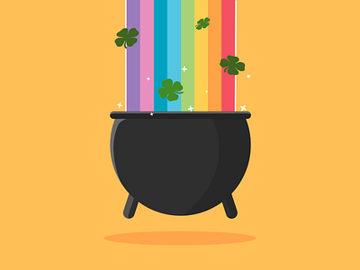 Saint Patrick's Day illustration clover gold graphic design illustration illustrator rainbow saint patricks day