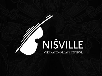 NIŠVILLE logo blackandwhite brush festival graphicdesgn instrument jazz logo symbol vector