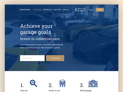 Car investing 🚗 car collectible get header investing landing page started steps toolbar