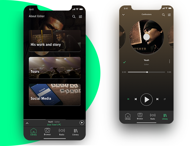 Spotify Player Concept of Usability Daily UI #009 Music Player by Jose ...