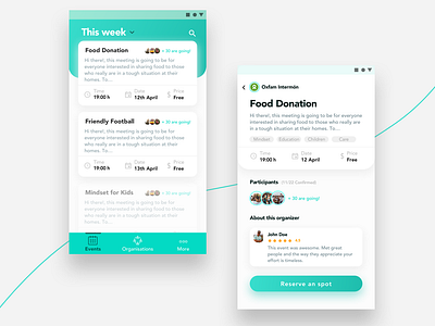 Non Profit Events App Concept dailyui design interaction productdesign productdesigner prototype sketch typography ui ux uxdesign uxdesigner