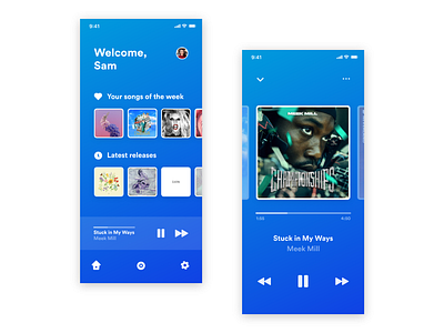 Music App apple music blue gradient music music app spotify ui ui template user interface