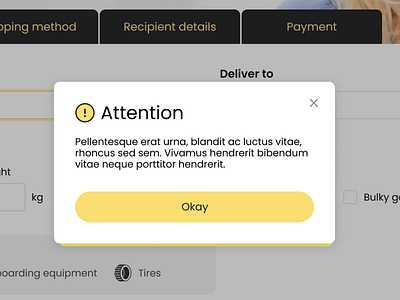 Small modal window