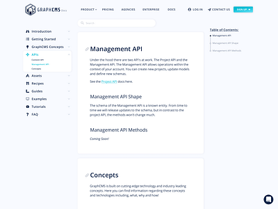 Docs Redesign for GraphCMS