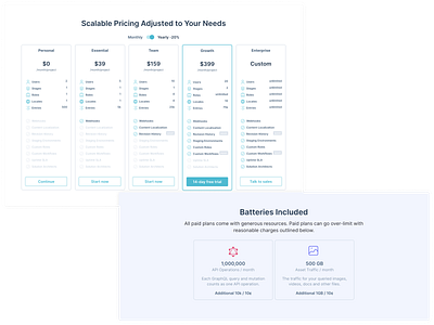 Pricing Page Redo