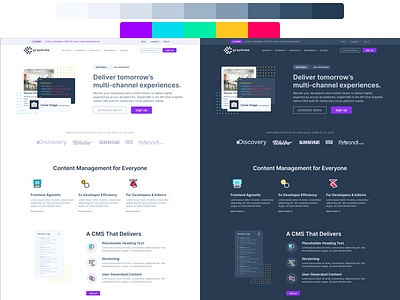 Website color palette exploration dark mode website figma graphcms graphql product illustration rebranding web design