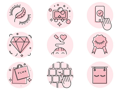 Eyelashes icon beauty beautyicon eyelashes icon iconography lashes makeup pink ui ux