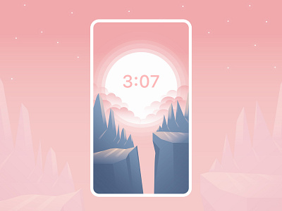 Gratitude Mobile App illustration mobileapp pink sun sunrise ui uidesign