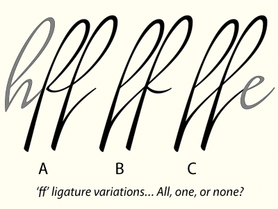 ff ligature combos…which should it be?