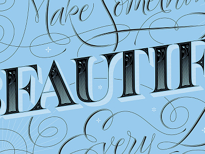 Beautiful lettering poster print