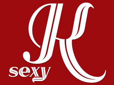 Sexy K display font inline typeface