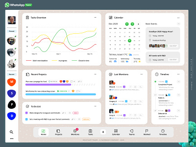 Whatsapp Teams Collaboration Dashboard 2020 2021 accessibility accessible design bottaro collaboration cool daniel dashboard dashboard ui design features israel monday product slack trend ui ux whatsapp