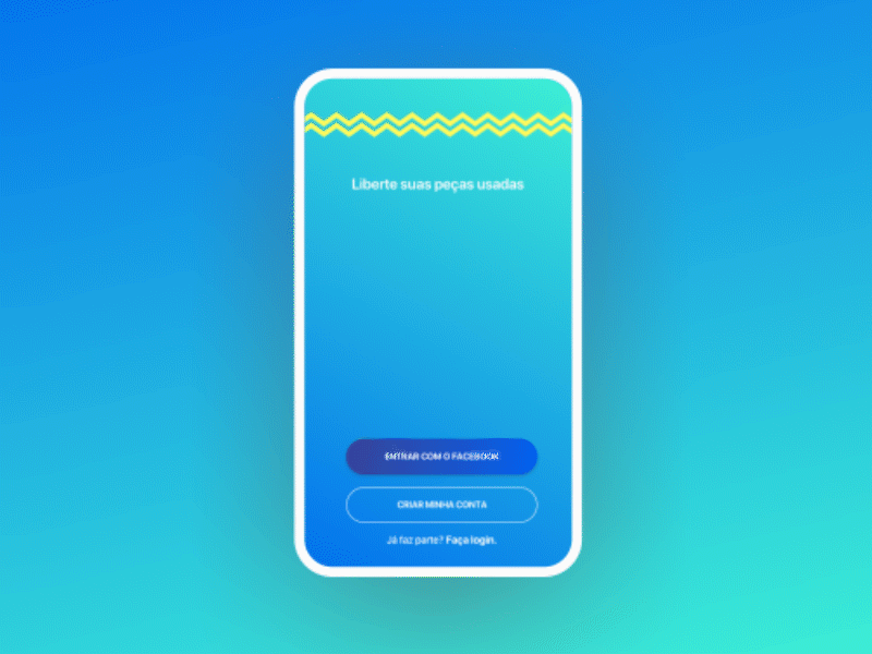 Roupa Livre - Onboarding clothing gradient match motion onboarding redesign ui uidesign visual