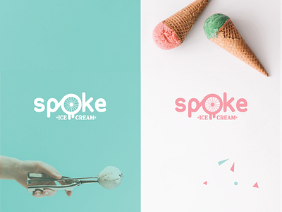 Logo for Spoke Ice Cream branding design ice cream ice cream shop icon illustration logo summer typography vector web