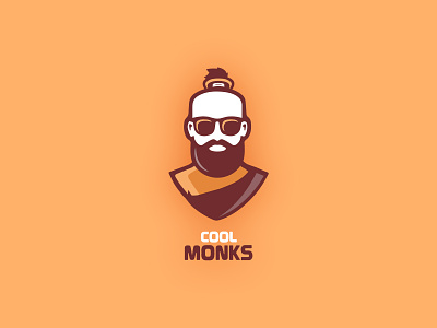 Logo for Cool Monks beard branding clothing brand cool design glasses icon illustration logo monk monks stories typography vector young people