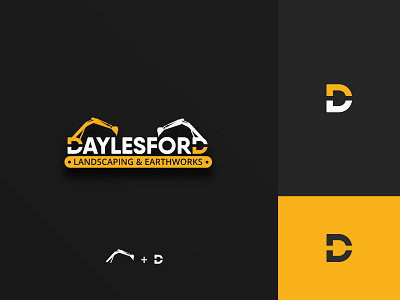 Logo for Daylesford Landscaping & Earthworks agency company design excavator icon illustration landscaping letter d logo logo design concept spoon typography work works