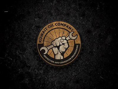 Logo for Oil Company company company brand logo design fist hand icon illustration inspection kuwait logo oil powerfully round logo strong teams web worker