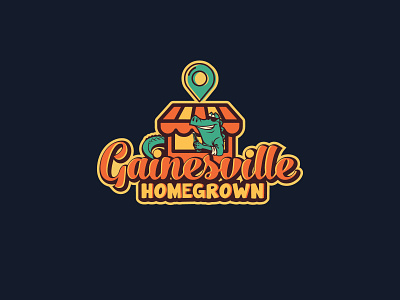 Logo for "Buy Local" aligator colorful company crocodile design gainesville homegrown icon illustration local business logo pin typography