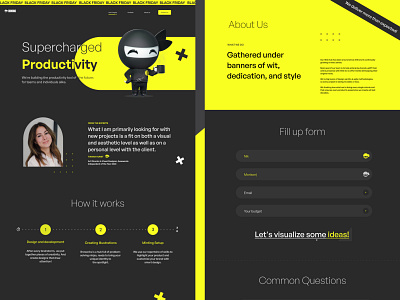 Broworks Home Page Design (test) design graphic design illustration typography ui ux web