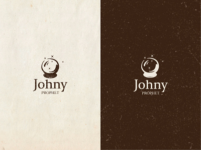 Logo for Johny Prophet agency crystal ball design illustration logo typography vector